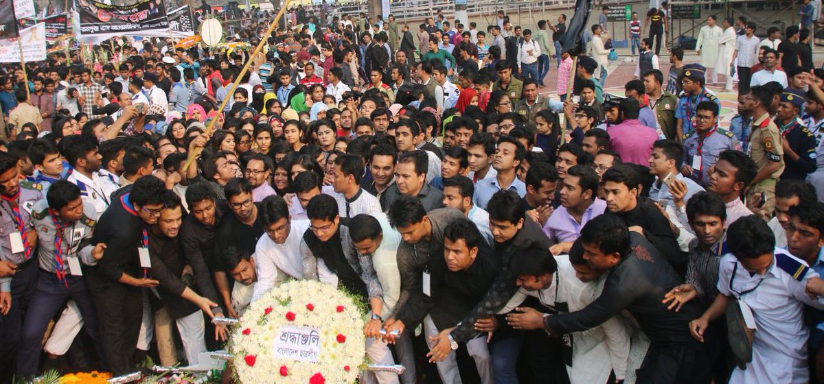 SohagSaifur's tweet photo. Homage on behalf of Bangladesh Students’ League to the language martyrs on this Language Martyrs' and International Mother Language Day. https://t.co/r0RlMB4RQ3
