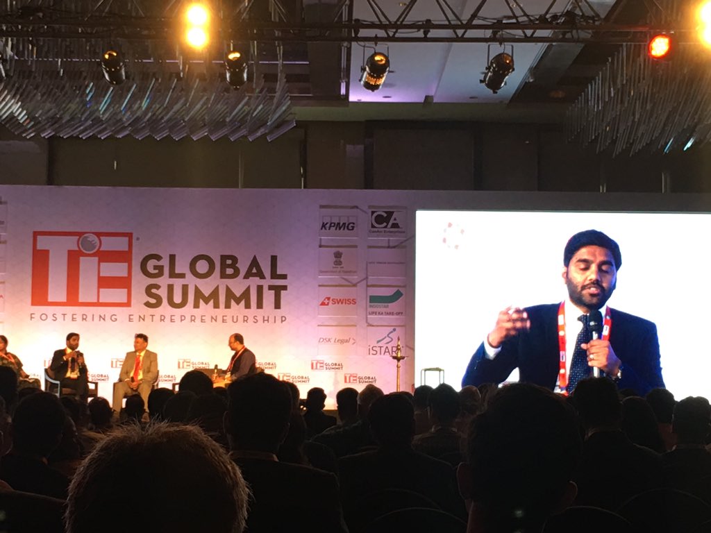 VenkatKD's tweet photo. Inspiring story on role of Tier 2 &amp; 3 cities in entrepreneurship in India. Listening to Vinay of Wittyfeed. #BigTapp, #TiEGlobalSummit, 
#TieGlobal, #WittyFeed, #VinaySinghal. https://t.co/zvxLbEvJpV