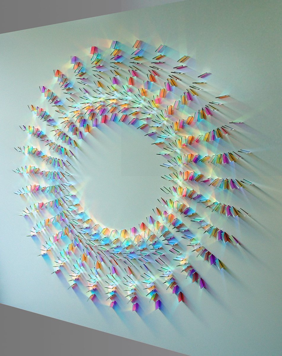 British artist Chris Wood works with coloured glass to create prism-like mazes and mandalas #womensart