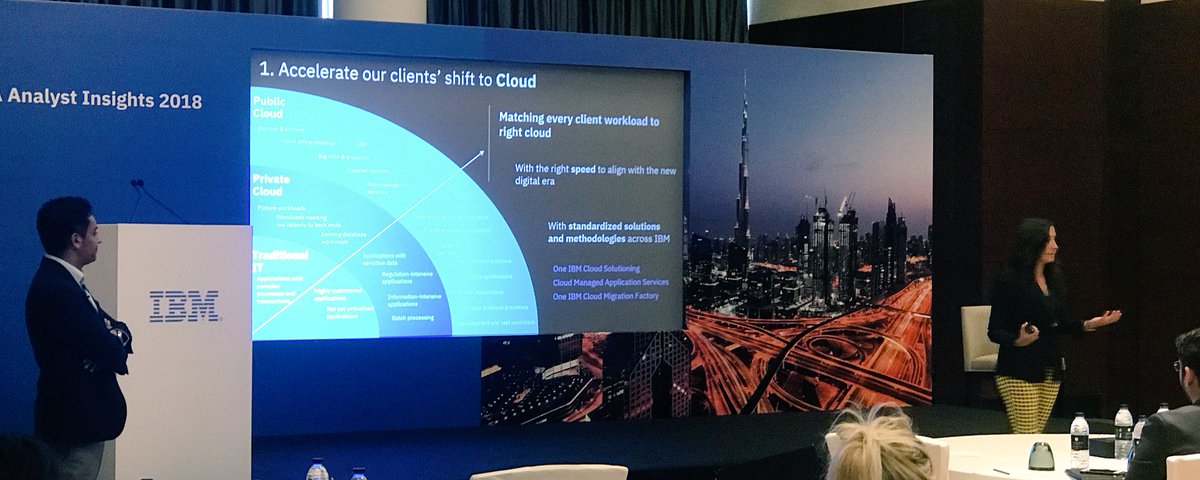 sedateber's tweet photo. Isabel Gomez Cagigas, GM IBM Global Technology Services: We accelerate our clients' shift to Cloud.  #IBMServices  #IBMMEAAnalystInsights2018 @IBMMEA @IBMServices https://t.co/ihoilWTAbk