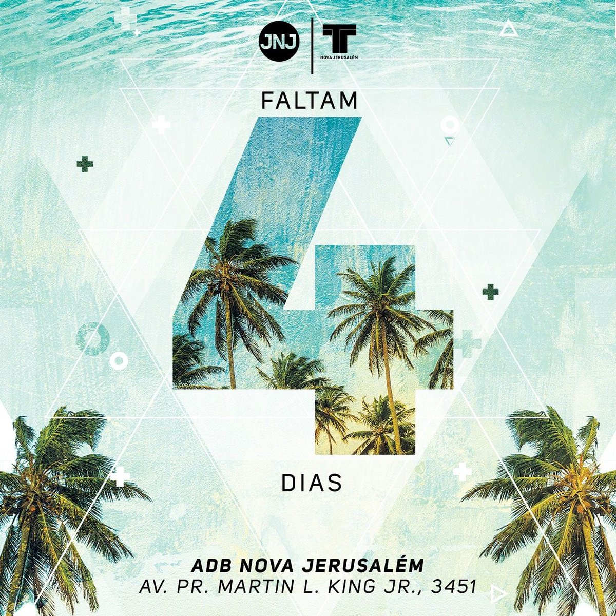 conectadosnj's tweet photo. Segue a contagem! Faltam 4 dias para a Summer! Domingo e Segunda, 18h e 19h30. Esperamos você!

#VemPraSummer #VemPraJerusalem https://t.co/HVHkx2hjhW