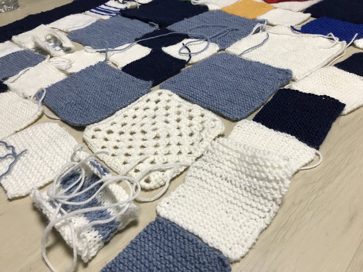 駐日フィンランド大使館 オリンピック フィンランドチームの編み物プロジェクトが ちゃくちゃくと進んでる