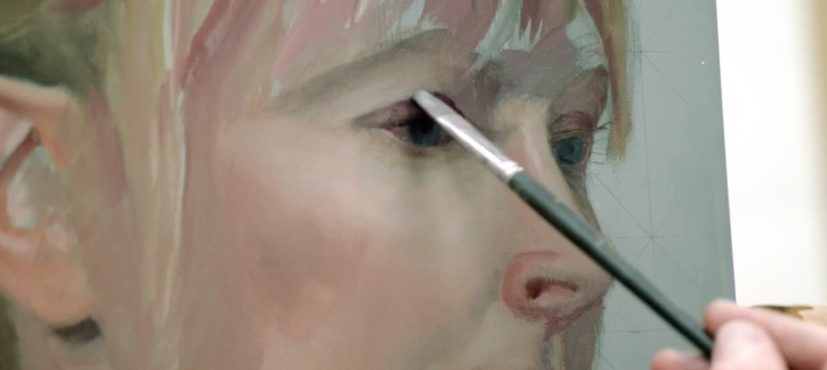 MarcusCallum's tweet image. Had fun trying to paint Claire Skinner in @SkyArts #PortraitArtistoftheYear 2018, series 4, episode 6 - available to view on Sky TV and Now TV...