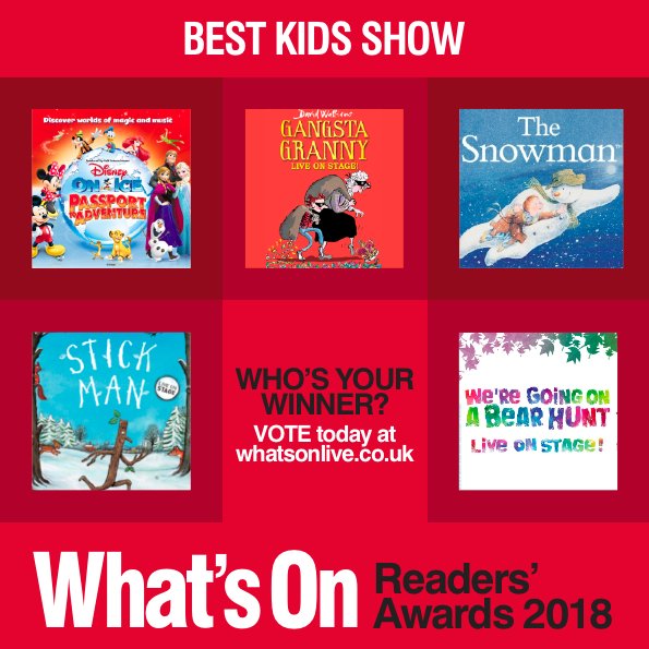 MIDLANDS FINALISTS ANNOUNCED!
VOTE FOR YOUR WINNER in the BEST KIDS SHOW category HERE > whatsonlive.co.uk/readers-awards…