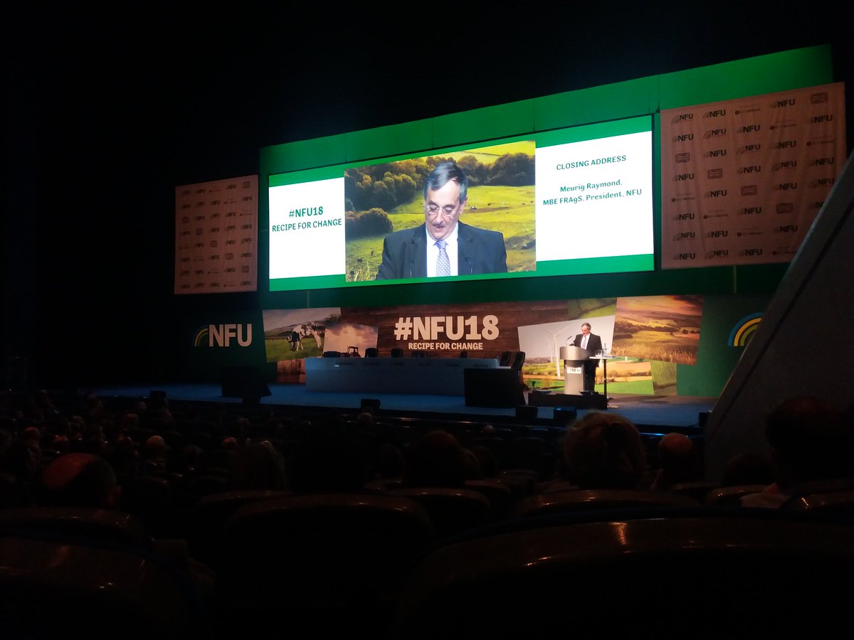 NFU President Meurig Raymond  closing address of #nfu18 summing up the wealth of support, services and resources available to @NFUCymru @NFUtweets members