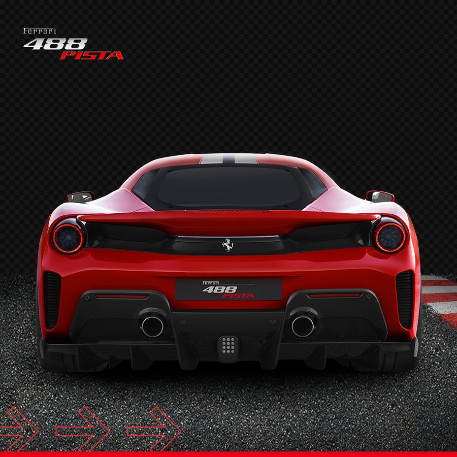 Ferrari's tweet image. The successor to #Ferrari’s V8-engined special series is finally
here. Meet the new #Ferrari488Pista: ferrari488pista.com