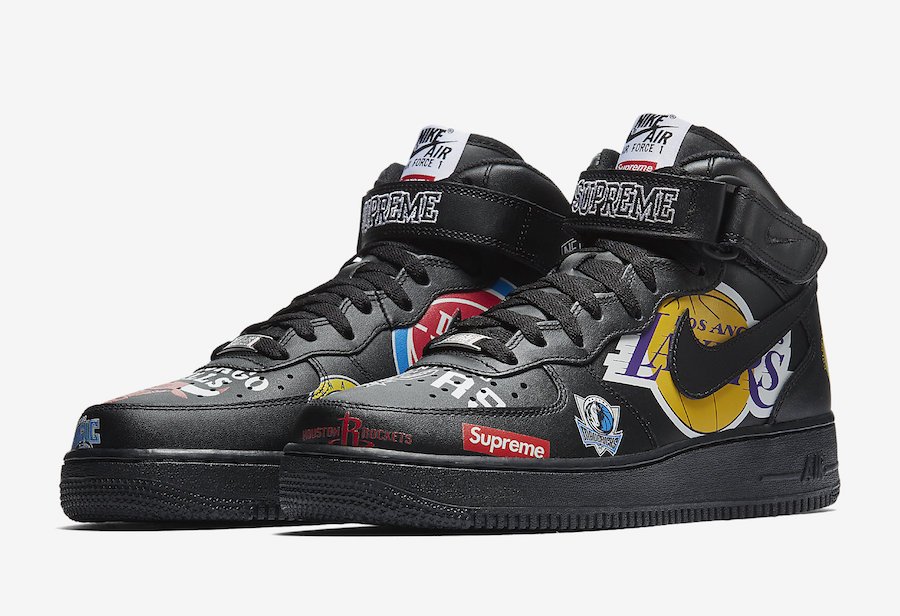Air23News's tweet photo. SUPREME X NBA X NIKE AIR FORCE 1 MID “BLACK” OFFICIAL PHOTOS https://t.co/B1b6btlzE7 https://t.co/wEtEOhSFZc