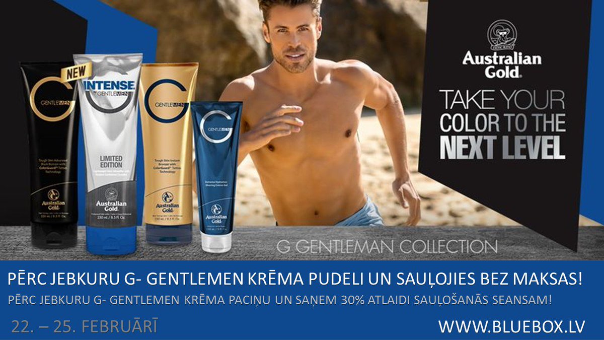 22. -25. februārī īpašs piedāvājums G-Gentlemen kolekcijas krēmiem no Australian Gold!
*Piedāvājums spēkā studijās Rīgā, Bauskā, Ogrē, Tukumā, Valmierā, Jelgavā
**Krēmu skaits ir ierobežots