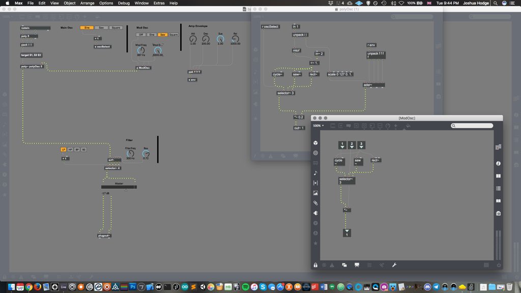 audioprogrammer's tweet image. I really enjoy jumping back into Max MSP from time to time 😁 #maxmsp #synth #audioprogramming