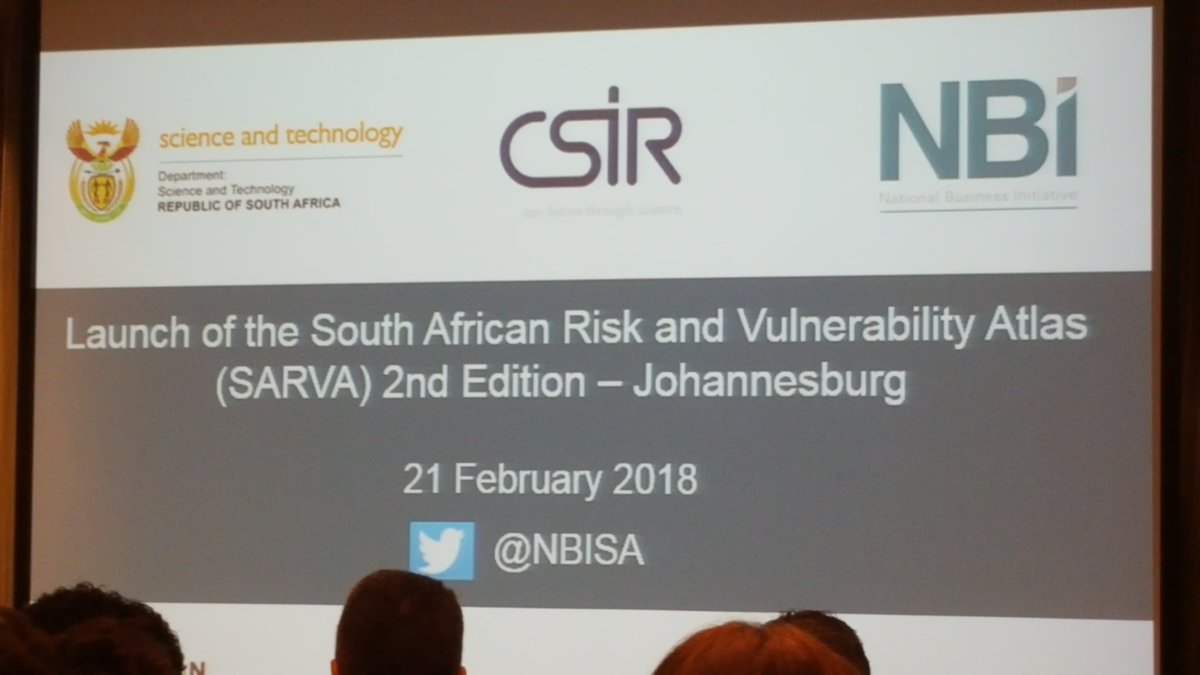 ErasmusKarien's tweet photo. @Promethium_C attending the launch of the 2nd edition of the South African Risk and Vulnerability Atlas. Exciting decision support tool! https://t.co/d26jocxpNz
