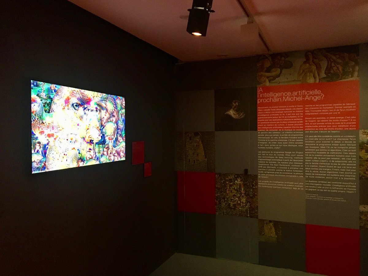 Parissurunfil's tweet photo. 👾 Découverte de l' #exposition "La Belle Vie Numérique" à la @Fondation_EDF qui questionne les pratiques artistiques face aux innovations #numériques ! #HyperInteressant #IA #Robot #DeepDream #GAFA #LBVN https://t.co/LBSNS6DmTN