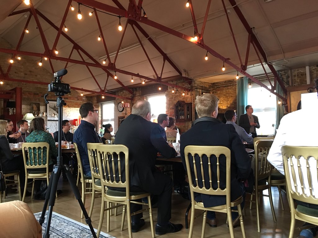 alanboughen's tweet image. A packed house for the @ClickZ Paid Search Bid Management Buyers’ Forum in London this morning to hear @ClarkBoyd waxing lyrical about his buyers guide featuring #DoubleClick #Kenshoo #Marin etc. The candelabras are a nice touch. Here with the always delightful @ChrisBlandUK