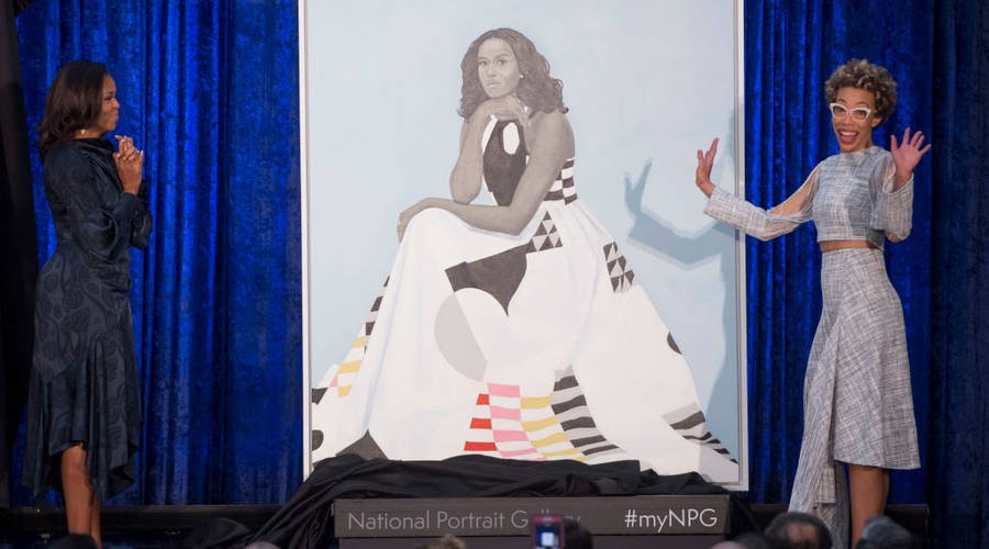 We tracked down the woman who designed Michelle Obama's official portrait dress. bit.ly/2Cyvkx1