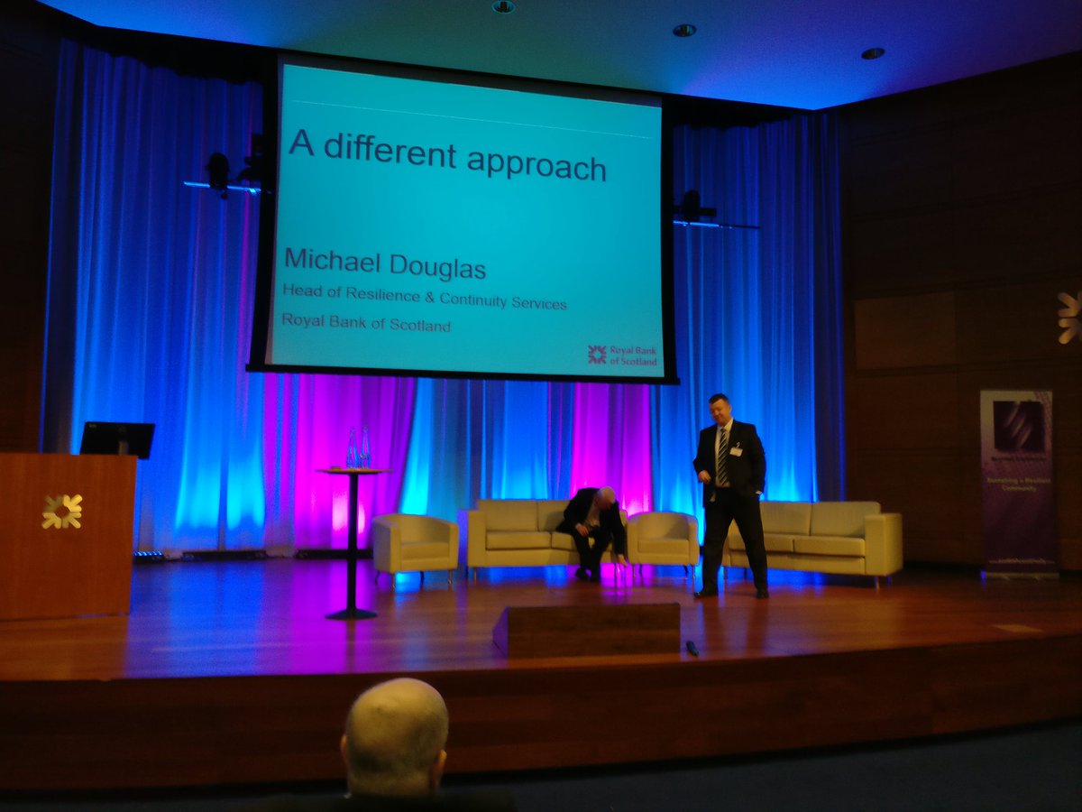 Michael Douglas opening for RBS #scottishcontinuity