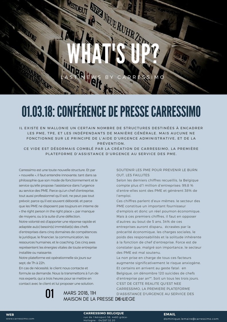carressimo's tweet photo. CARRESSIMO BELGIQUE se présente à la presse liégeoise ce 1er mars 2018 https://t.co/UBDmqyNCVM