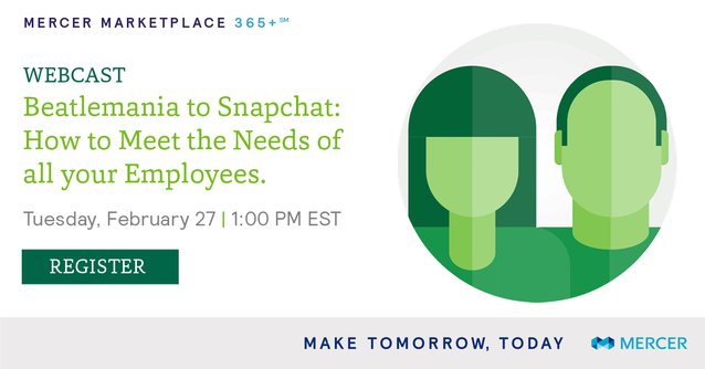 From Beatlemania to #Snapchat - two words that you wouldn't expect to see together in a sentence. What does this have to do with an #employeebenefits strategy, you ask? Sign up for our webcast to learn more. Register now: #healthcare #webcast bit.ly/2omwYwV