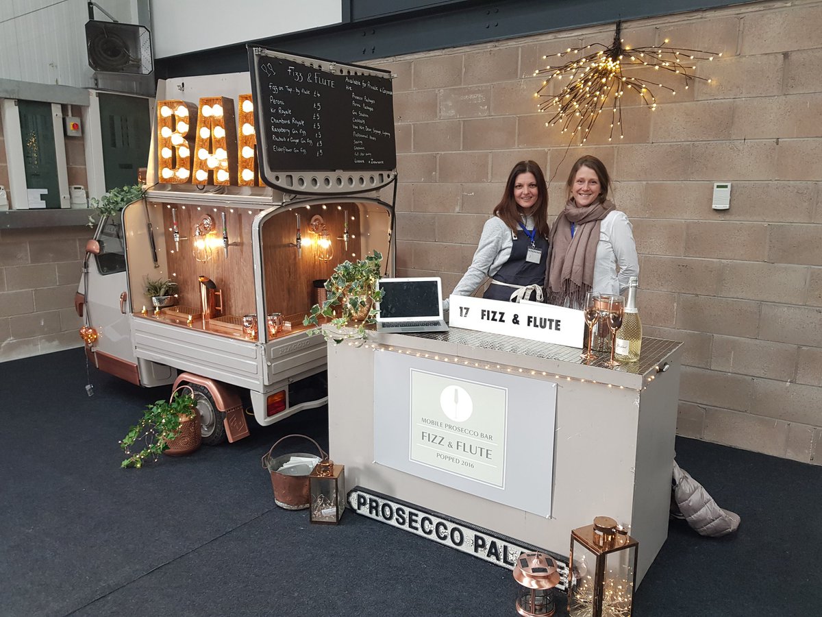 Just met the delightful Helen and Nicola from <a href="/fizzflute/">Fizz & Flute</a> at  @NWHospShow . What a fabulous display!