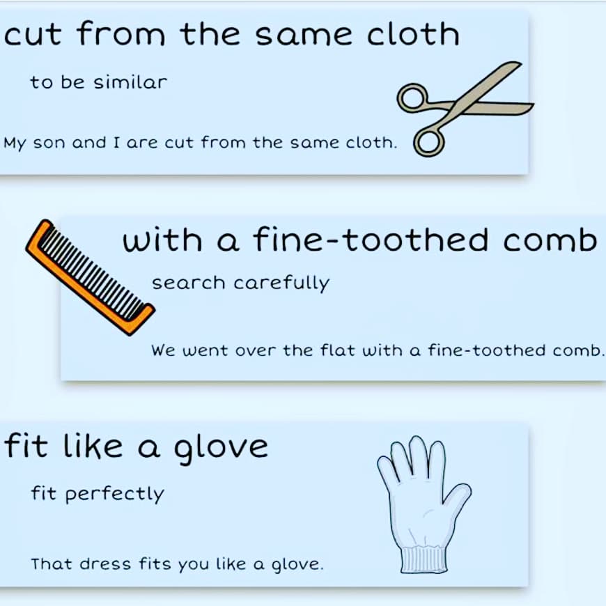 ACschoolmadrid's tweet photo. #today we're taking another look at useful #idioms . These clothing idioms should come in handy! Let us know if you have any questions. #Hoy estudiamos unos idioms relacionados con la ropa. Son muy útiles así que no dudéis en aprovechar de ellos! #FelizMiercoles #WednesdayWisdom https://t.co/lTAUZC6sz0