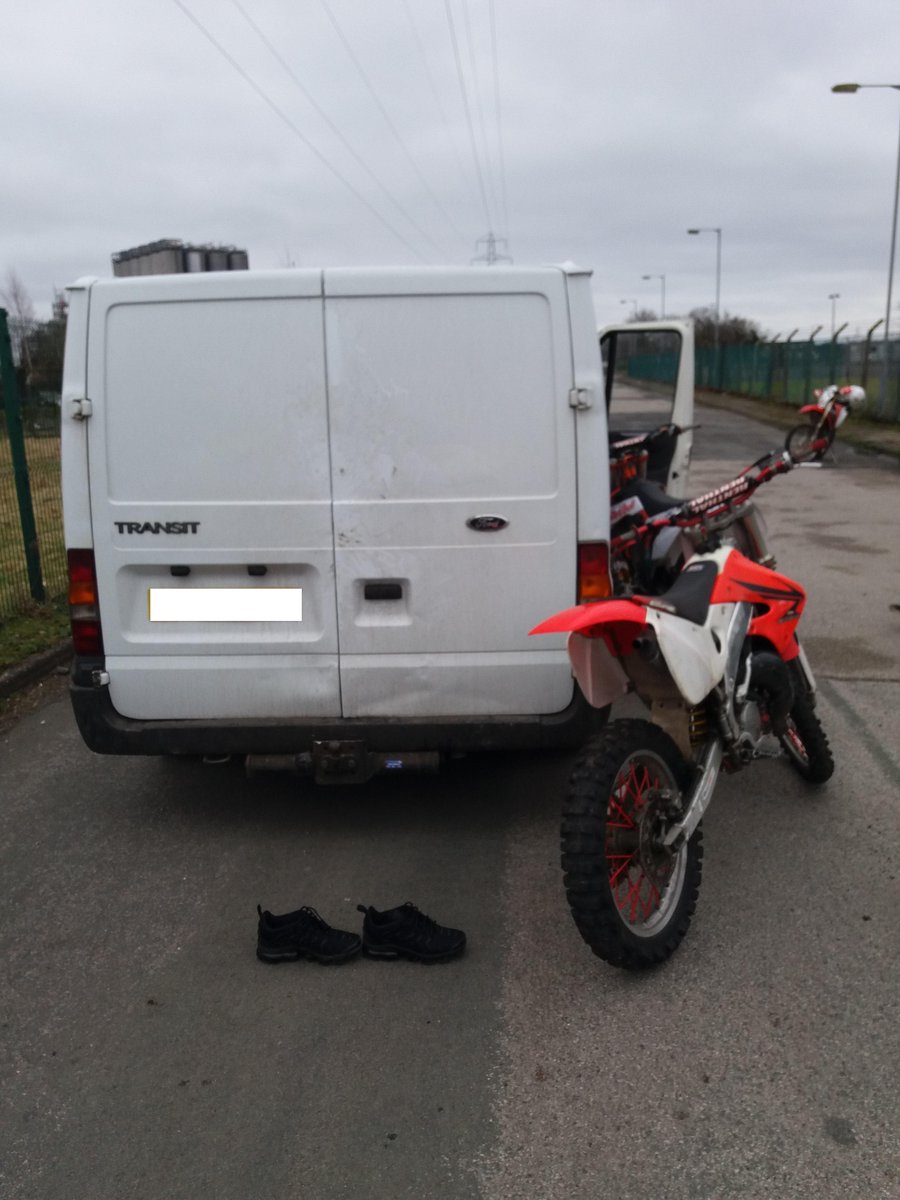 gmptraffic's tweet photo. #GMPSRTT
#OpCamenca
So the van turns up with off road bikes in the back for a bit of illegal riding in Carrington.
Except the driver has a provisional licence &amp; no insurance
Van seized and driver reported for summons https://t.co/RNODWCkYNR