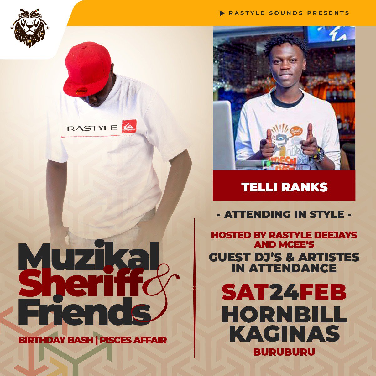 Berlieatlantic's tweet photo. #MuzikalSheriffFriends
I will be attending in style
Hosted by the @rastyleke DJ's/MC's.......
Going down this Saturday inside #hornbillkaginas
#piscesaffair
#Master_Telli https://t.co/4nAJc1nDGz