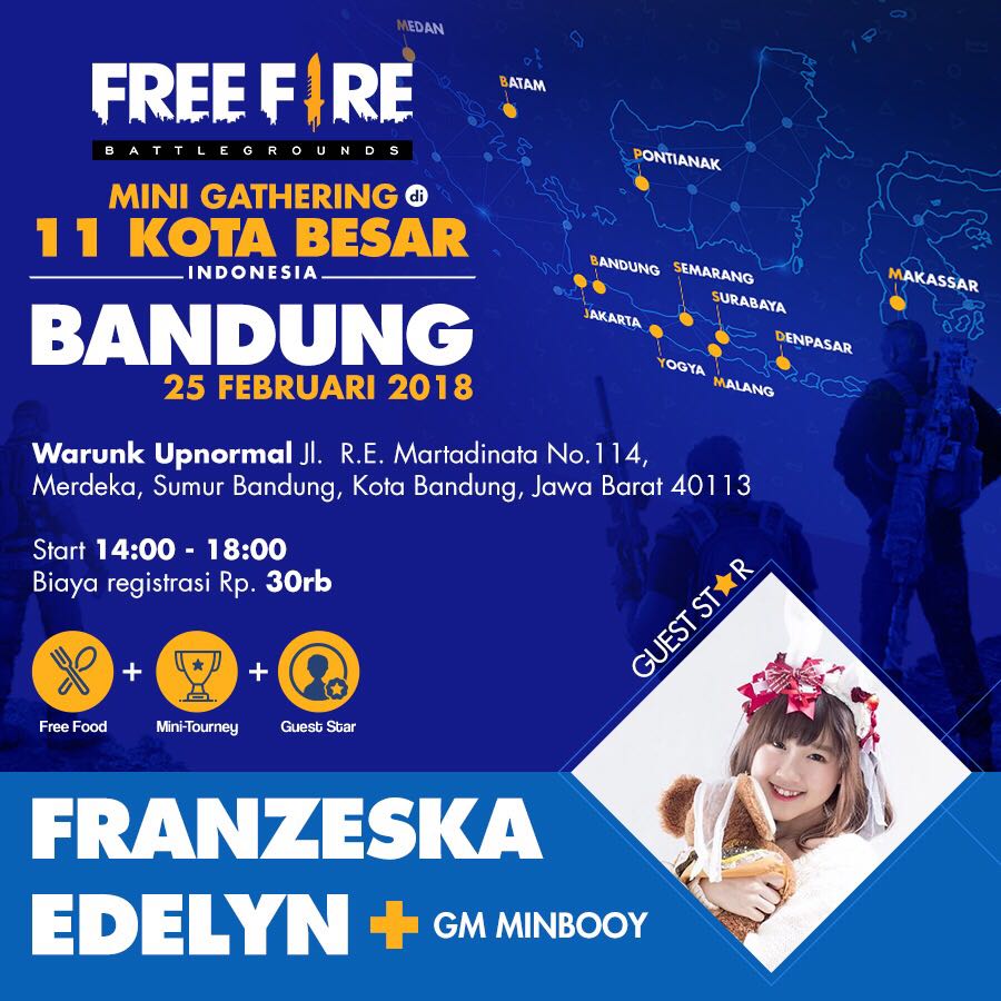 Haaai, hari Minggu kita ketemu di Bandung yuk! Aku akan dateng ke Mini Gathering Free Fire di Warunk Upnorma! Nanti kita mabar yaa. 

Untuk daftar bisa ke sini: bit.ly/MiniGatheringF…