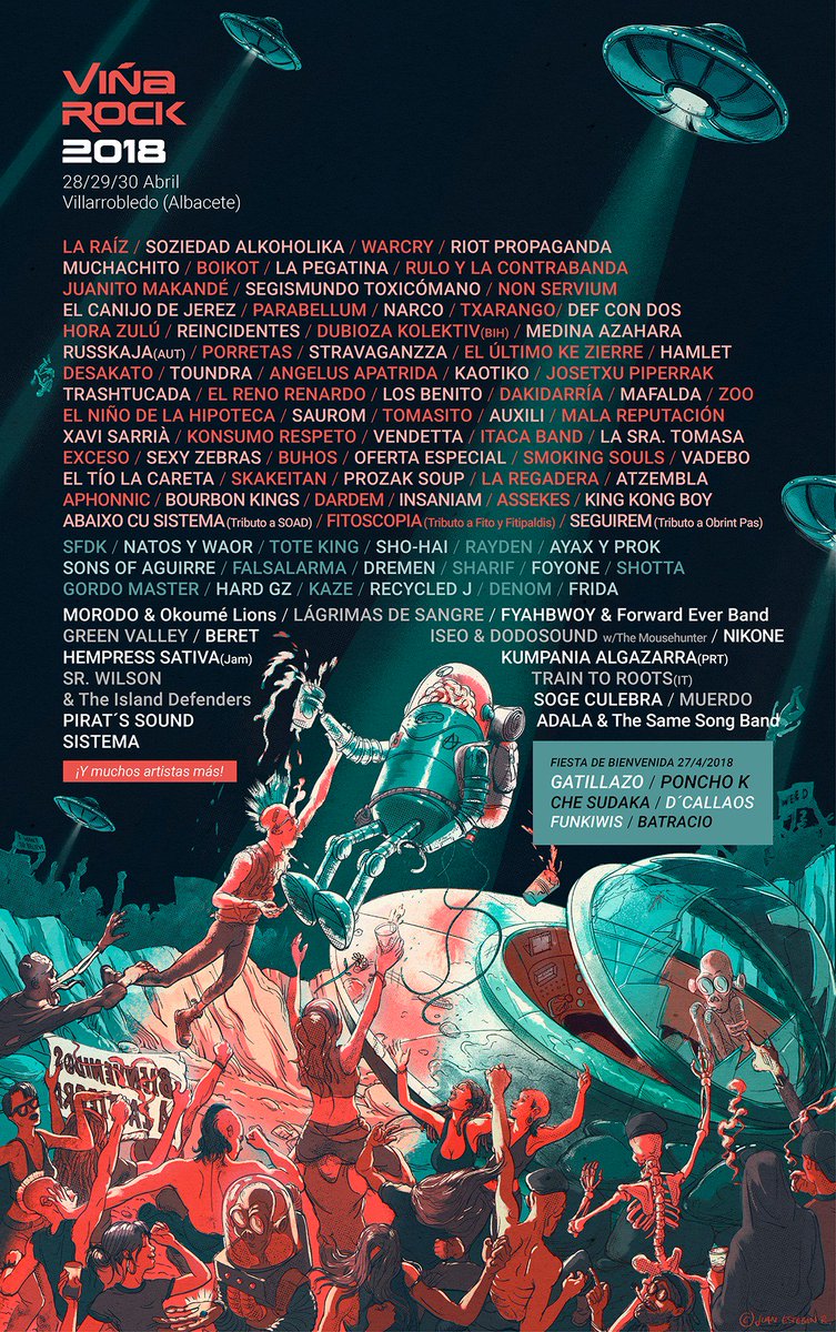 VinaRockOficial's tweet photo. La Fiesta de Bienvenida de #ViñaRock contará con @LOSGATILLAZO , @kPonchok, @chesudaka, @dcallaos, @Funkiwis y @BatracioSVQ.
¡Sorteo de dos abonos para el festival! Para participar:
- Sigue a @VinaRockOficial
- Haz RT
- Twittea con #BienvenidoViñaRock
*Ganador el 25 de febrero. https://t.co/M6IeX4v07G