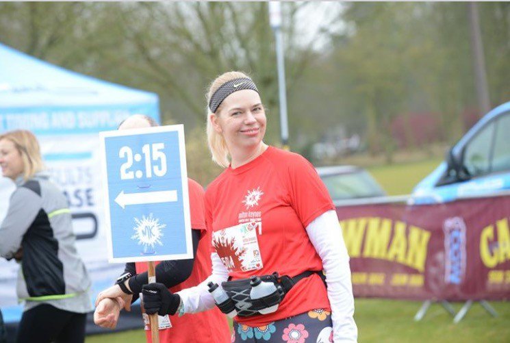 Caroline, our London Marathon runner is training hard. She did the MK  Winter Half this weekend as one of the official pacers! Great going,  Caroline! to support her, go to bit.ly/2End8MU