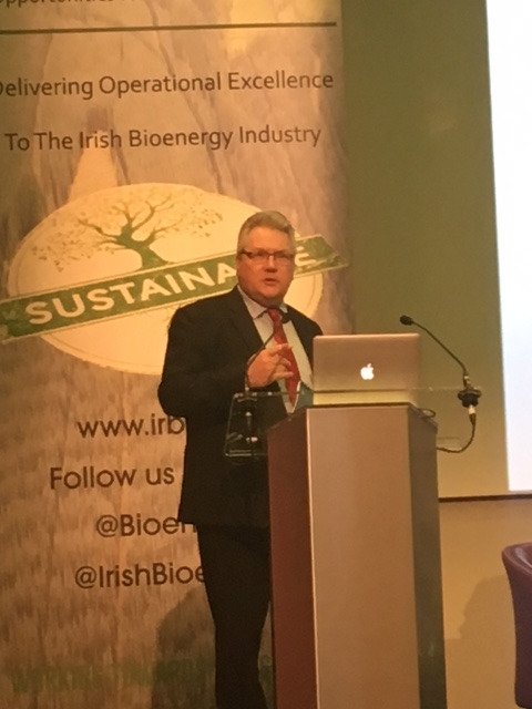 Tim Minett (CEO) CPL Fuels discussing biomass, environment and clean air regulations at Bioenergy Future Ireland 2018