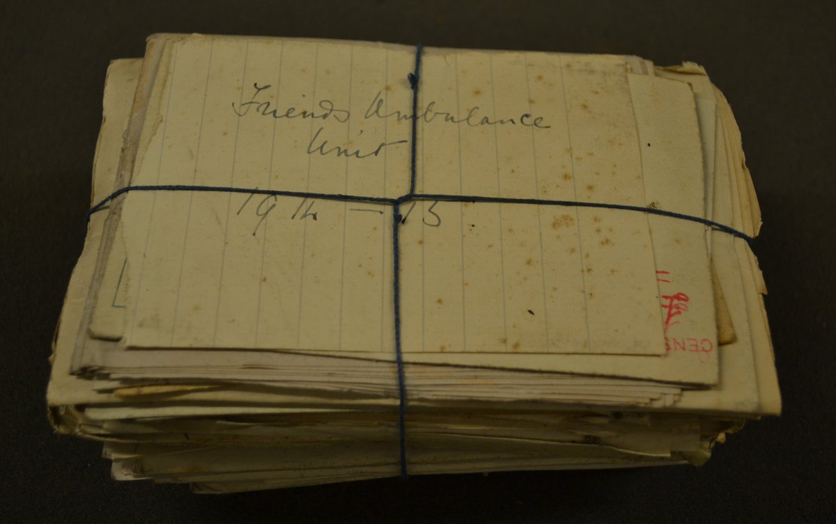 UoYBorthwick's tweet photo. Looking for a dissertation idea? How about the letters of Lawrence Rowntree? They cover his time at Bootham School and Cambridge, serving with the Friends’ Ambulance Service and as a soldier in WWI, and his death at Passchendaele. #dissertationideas @UoYEnglish @YorkHistoryDept https://t.co/JuacJNu1cr