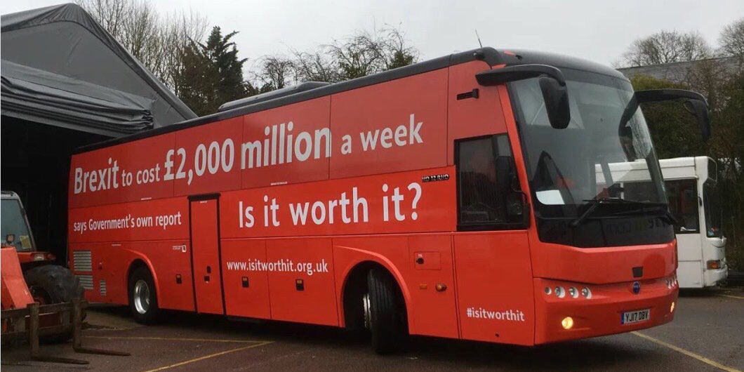 Great to set this off on its journey round uk - v imp public keep getting all the facts as they emerge #brexit #BrexitFactsBusRolling