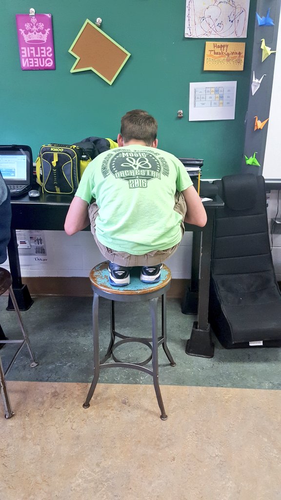 thompsonPAMS's tweet photo. This is what flexible seating looks like at the middle school level. Sure, at first glance my classroom may look like a preschool, but this is what total engagement is. They are working as if I didn't even exist. That's my idea of learning. This is student ownership. https://t.co/WTQwtbHHrS