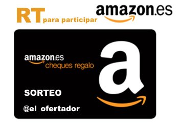 el_ofertador's tweet photo. Sorteamos un cheque regalo 🎟️ de #Amazon entre los que nos ayudéis a llegar a los 1⃣0⃣0⃣0⃣ seguidores
- Si no eres seguidor: Síguenos + RT + Me gusta
- Si ya nos sigues: RT + Me gusta https://t.co/VNOWJNBZxZ