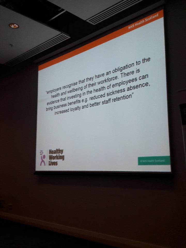 step_count's tweet image. Lynne Galloway underlines the importance of employers supporting staff health and wellbeing #scvogathering #activeworking
