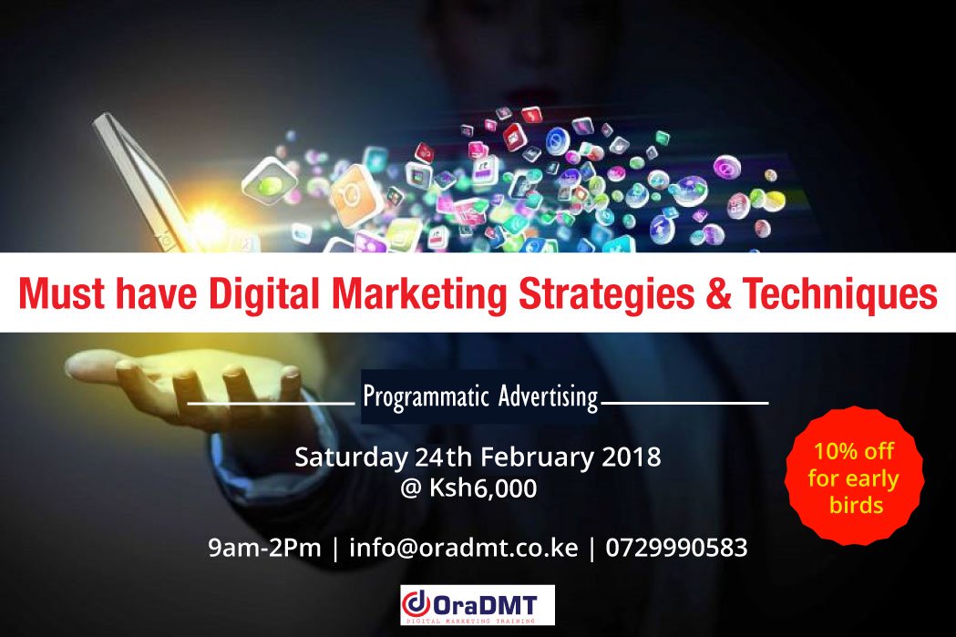 OraDmt's tweet photo. Registered for the Must Have Digital Marketing Essentials this Saturday designed to specifically meet the #online #branding #marketing needs of your business ?Join us understand the key elements of #ProgrammaticAdvertising #TargetingAudience #DSPTraffic #DisplayAdvertising https://t.co/pBNtXrvJtR