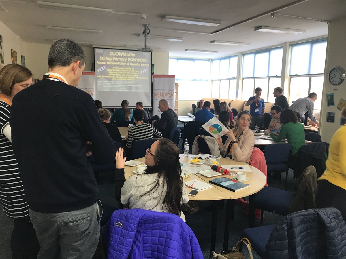 GLOWMaths's tweet photo. A warm welcome to today’s #POWWOW Huge thanks to Richard, HT Uplands,for thought provoking session on ‘Differentiation and Depth’ @mathshubs https://t.co/fQlfJdbZbP