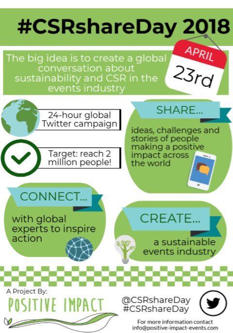 CSRshareDay's tweet photo. On April 23rd let's #collaborateforgood and make a difference, share stories of sustainability and demonstrate the power of social media to create a conversation about 'we' rather than 'me' https://t.co/MorXLY6zTs