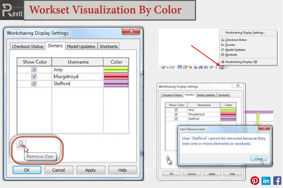Workset visualization by color in #revit
#collaboration #bim #network #architecture