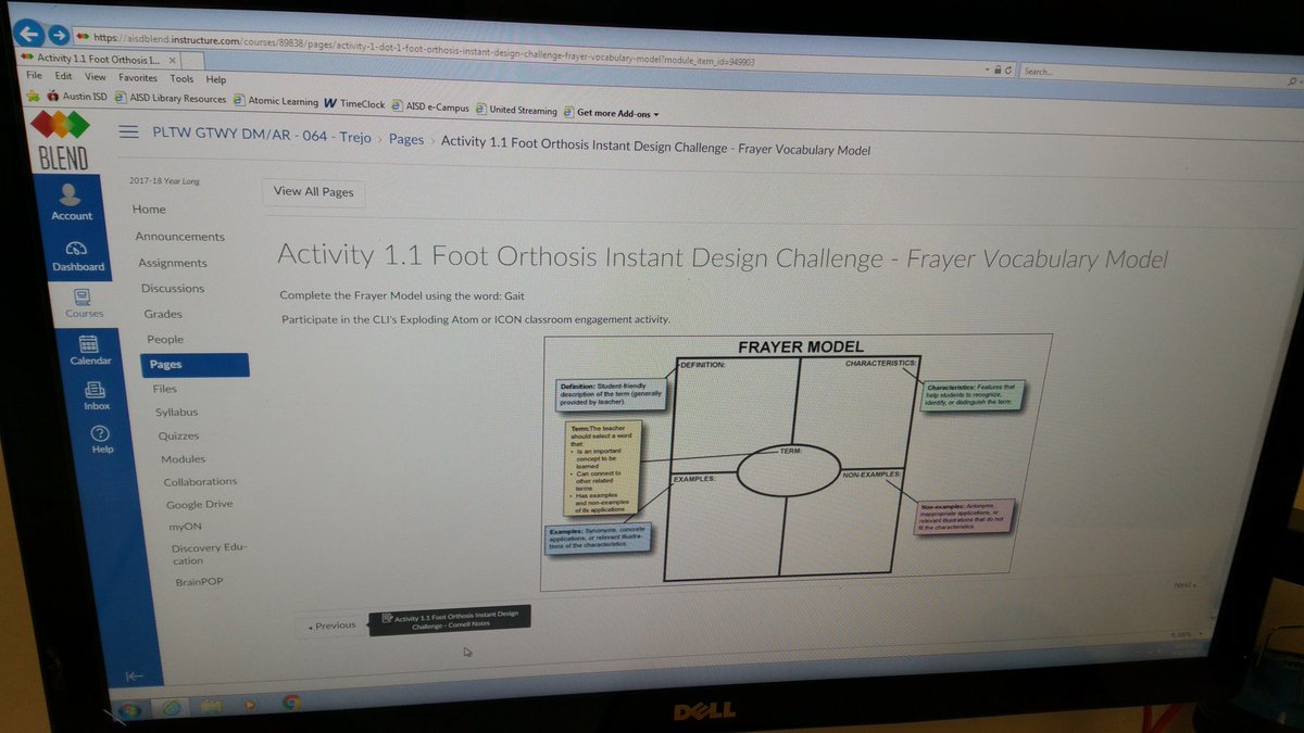 We using BLEND for the Frayer Model with CLI activities work well together. Next week I hope to add the ELPS strategies in there too.  Saving time and improving efficiency leaves us with more time for classes to explore other activities. @AISD_CTE #AISDInnovates @GusGarciaYMLA