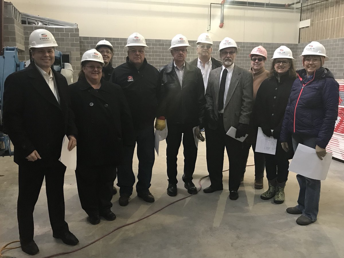 CowleyCollege's tweet photo. Chilly yet exciting morning for the Cowley Board of Trustees as they toured progress of the Sumner Campus along with college employees. https://t.co/PkljxMcmqa #progress #tours #techbuilding @DennisRittle https://t.co/373ZLkI4v8