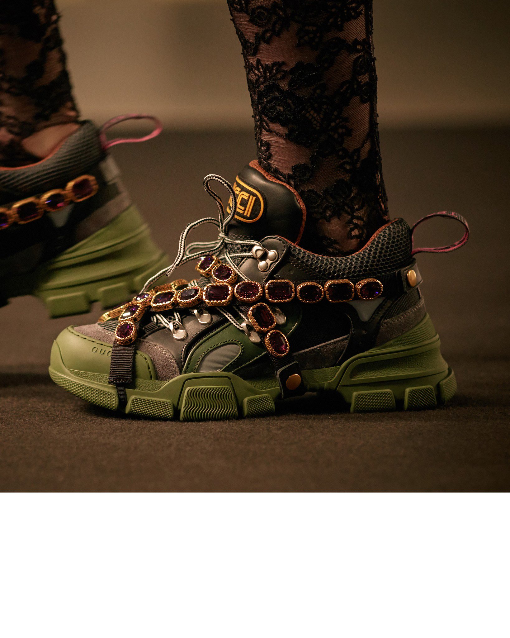 gucci on Twitter: "Sneakers crisscrossed with crystals featuring #Gucci