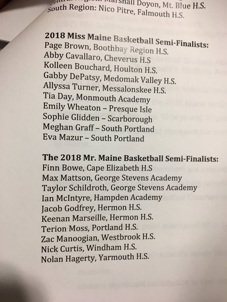 JonAlba's tweet image. Here are your Mr. and Miss Maine Basketball semifinalists: #mesports #Tourney18