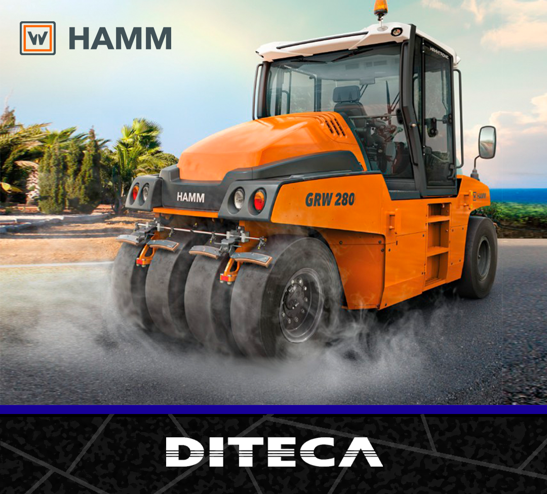 DitecaKomatsu's tweet photo. El rodillo neumático GRW 280-12H ofrece un manejo sencillo con unidad de mando y asiento con giro y desplazamiento, adicional permite la compactación y superficies de gran calidad gracias a la distribución uniforme del peso. #HAMM #DITECA #WIRTGENGROUP #ECUADOR #RODILLO https://t.co/JYZfoSffve