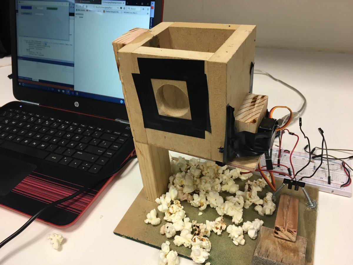 Popcorn Dispenser using #Arduino and #VisualStudio #mechatronics #energytechnologies
💻robotica-up.org 
🇲🇽@UPbonaterra ⚡️@TecnologiasUP  🤖@mecatronicaUP