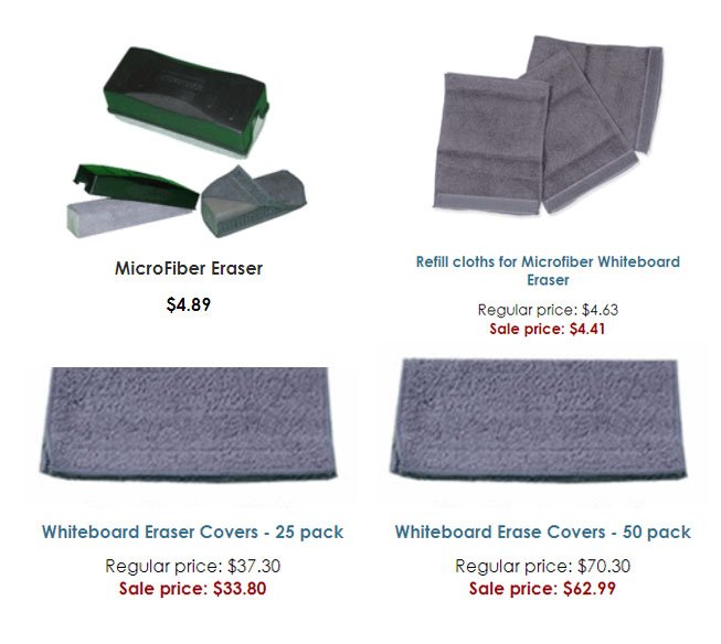 GoDryErase's tweet photo. Why buy a whole new eraser when we have the new covers back in stock? And they're on sale! Keep your #dryerase board clean, and get a bottle of our cleaner while you're shopping at https://t.co/JToTkNBmWK #school #conferenceroom https://t.co/GjAkvnDAyf