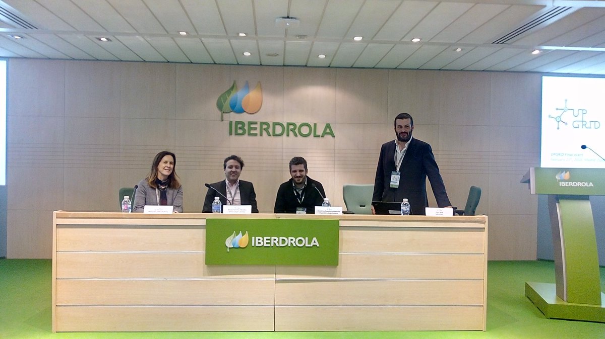 Session 2:"Impact of UPGRID solutions in energy markets, business framework and consumer engagement"is starting. <a href="/luis_seca/">Luis Miguel Seca</a> (<a href="/INESCTEC/">INESC TEC</a>) is leading the discussion that includes Dimitrios Papadaskalopoulos (<a href="/imperialcollege/">Imperial College London</a>), Álvaro Miralles (<a href="/IIT_Comillas/">IIT Comillas</a>) and Lia Patrício (<a href="/feup/">FEUP</a>)