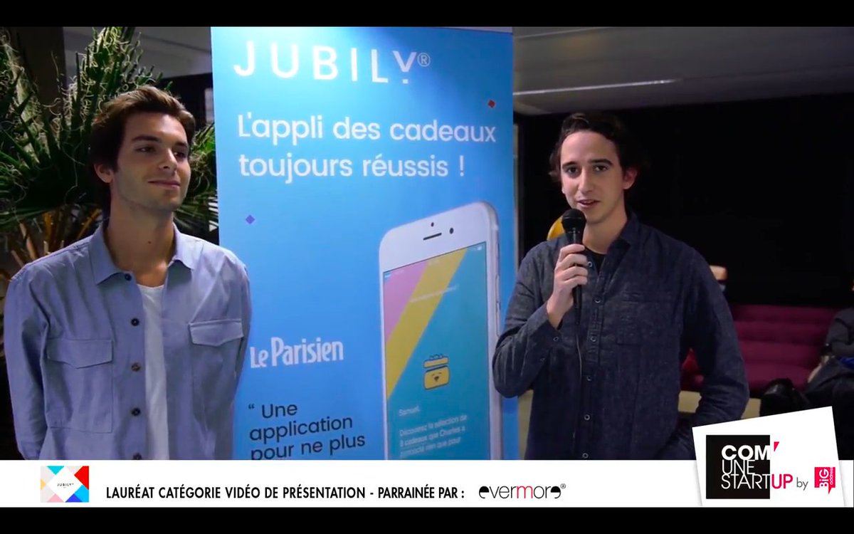 LaBigAddress's tweet photo. 🎁 Le #cadeau idéal lorsque l'on n'a pas le temps ou l'idée 🎁
L'année dernière, la #startup @JubilyGifts remportait la catégorie "#vidéo de présentation" du #PrixCUS2017, parrainée par @EvermoreAgency
👉 https://t.co/dOr8A8P7NC https://t.co/SyPeQWuSld