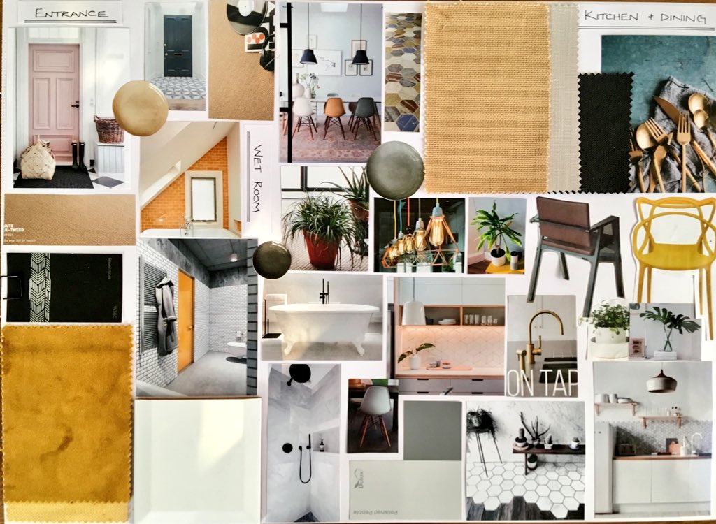 Plump_Design's tweet image. Mood boarding. Muted tones with a pop of mustard in the wet-room and lovely black &amp;amp; brass accessories #interiordesign #plump #homedecor #design #colour #ideas #inspiration
