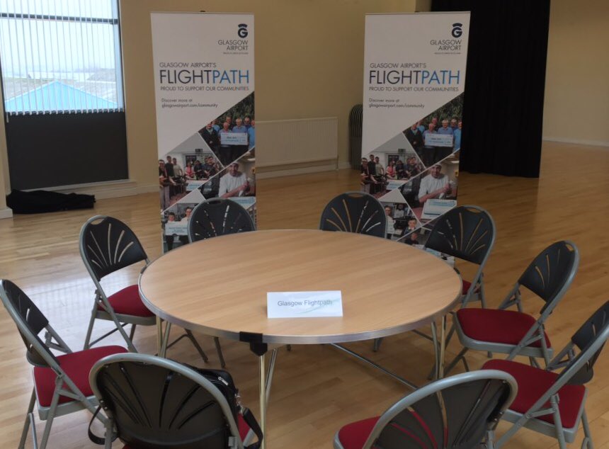 GLA_Airport's tweet image. We’re all set for today&apos;s Funding Fayre at Tweedie Hall, Linwood. #FlightPathFund #Charity ✈️