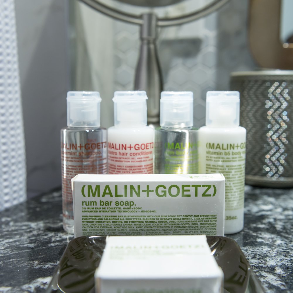 Keeping you looking your best! Our bathrooms feature all-natural <a href="/malinandgoetz/">Malin + Goetz</a> products. #ItStartsHere