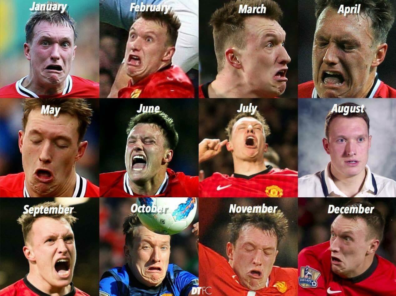 Happy Birthday to Manchester United man  Your birthday month = your Phil Jones face 